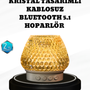RGB LED Işıklı Kristal Tasarım Bluetooth 5.1 Hoparlör 5W Taşınabilir