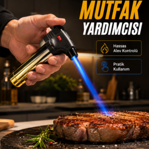 Rüzgar Ateşli Pürmüz Çakmak Ayarlanabilir Alev Güçlü Jet Alevli Gazlı Çakmak