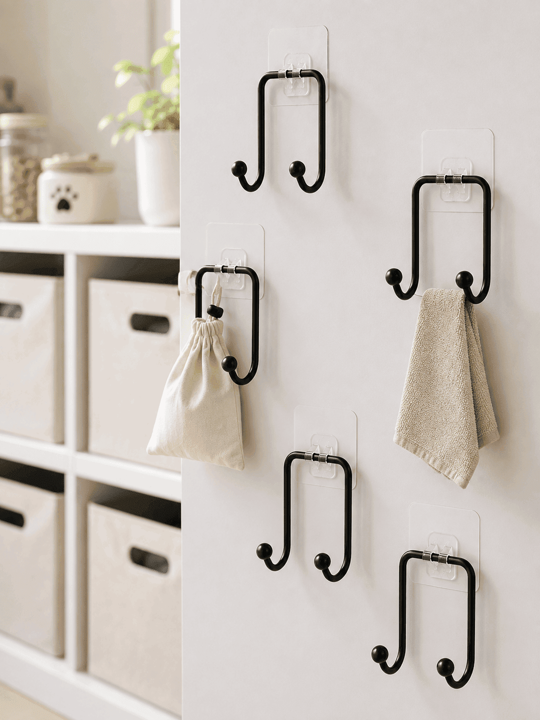 5 Adet Yapışkanlı Askı Çok Amaçlı Mutfak Banyo Düzenleyici Askılık