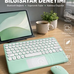 Profesyonel Wifi Q Klavye Bluetooth Klavye Touchpad 10.8 Inç Yeni Nesil
