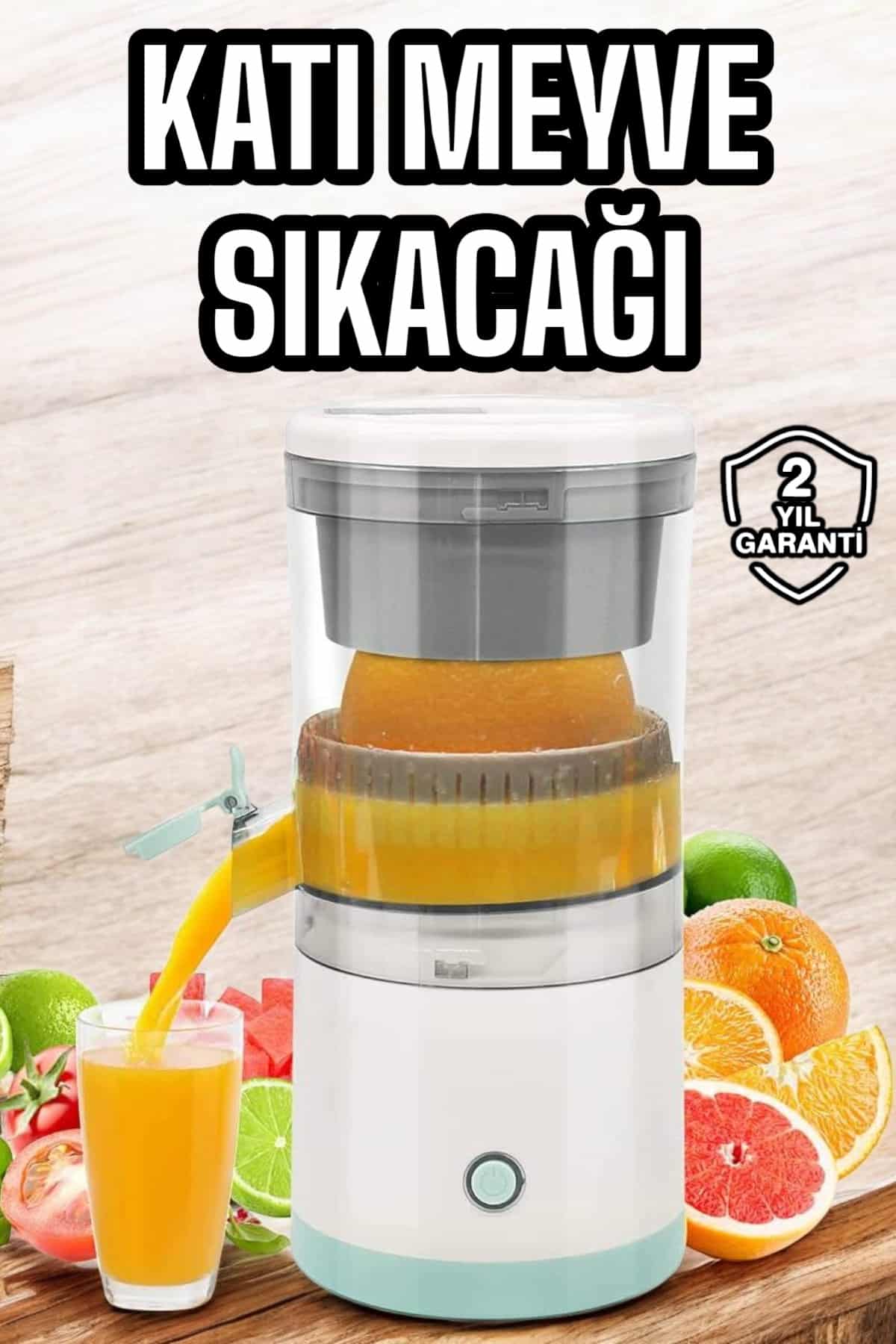 Kablosuz Taşınabilir Narenciye Sıkacağı Çift Bıçaklı Portakal Meyve Sıkacağı