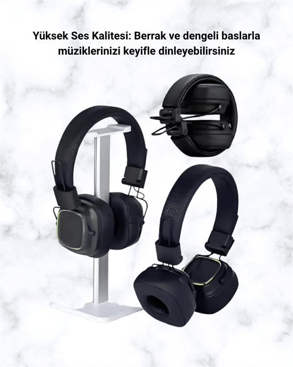 Bluetooth 5.3 Rainbow Işıklı Kulak Üstü Kablosuz Kulaklık