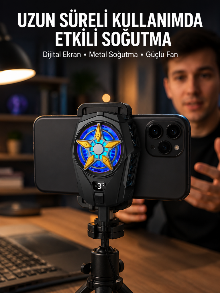 Ergonomik Telefon Soğutucu – 2 Hız Ayarı, Hafif ve Taşınabilir Yeni Nesil