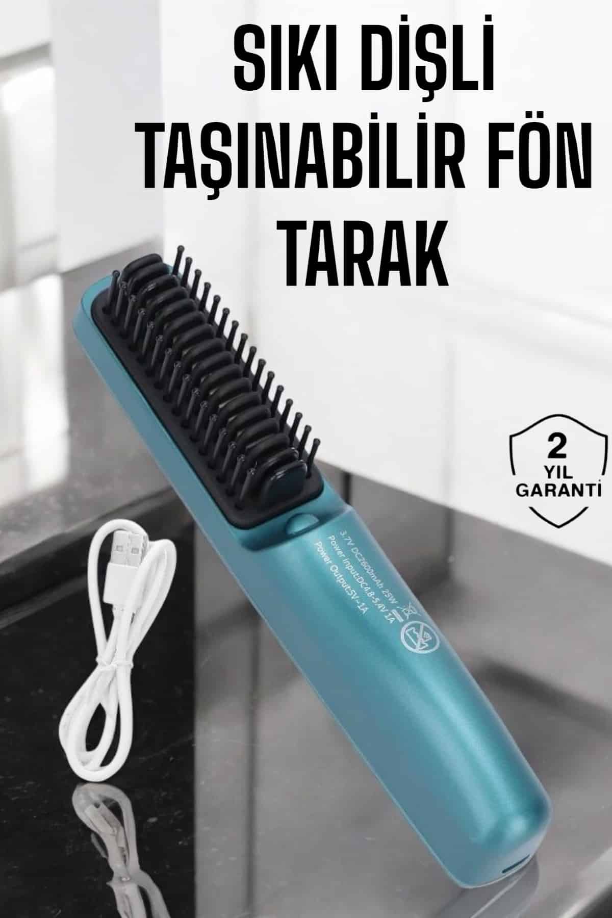 Şarjlı Taşınabilir Fön Tarak Sıkı Dişli İyon Özellikli Saç Düzleştirici