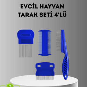 4’lü Kedi Köpek Tüy Temizleme Seti – Paslanmaz Çelik,Ergonomik ve Uzun Ömürlü
