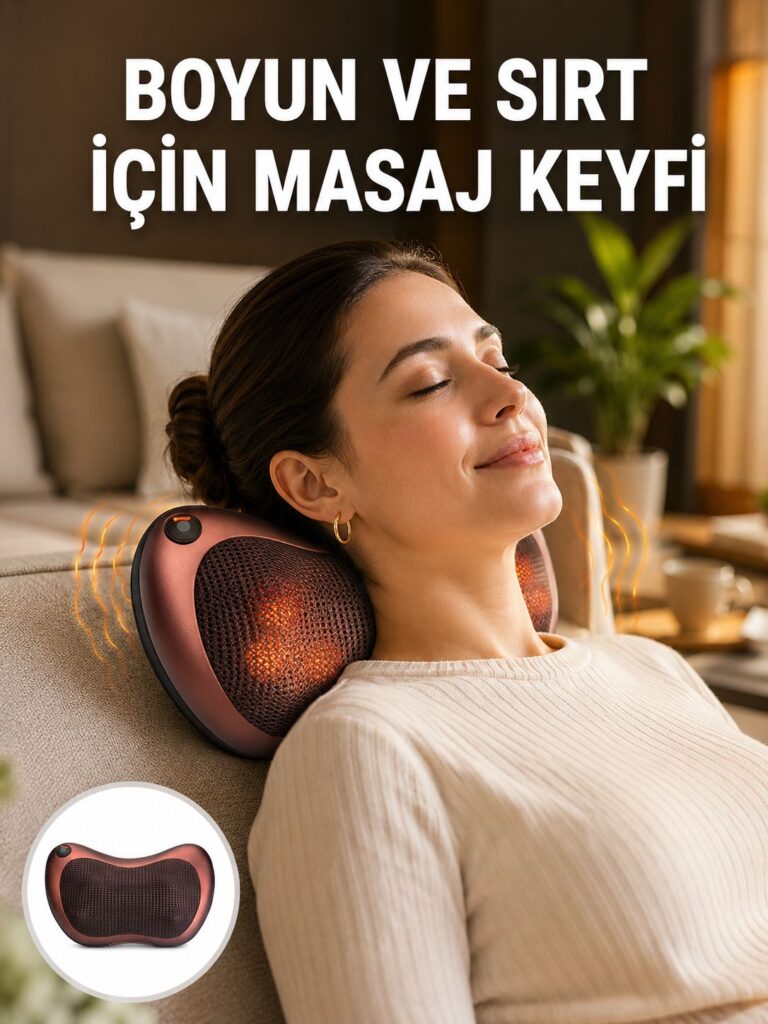 Isıtma Özellikli Derin Yoğurma Masaj Yastığı Priz & Çakmak Girişli Yeni Nesil