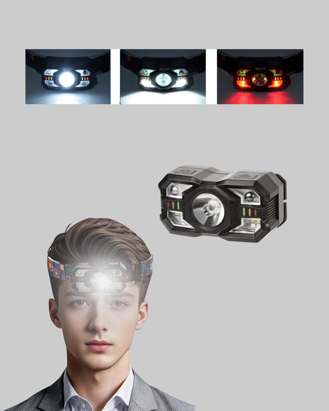Şarj Edilebilir LED Far Hareket Sensörlü 5 Modlu Outdoor Yeni Nesil