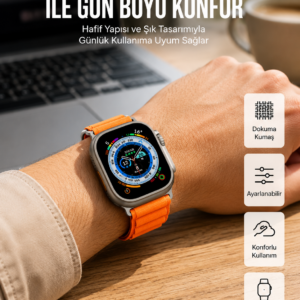 Akıllı Saat Ultra Android & İOS Uyumlu Arama Bildirim Özellikli