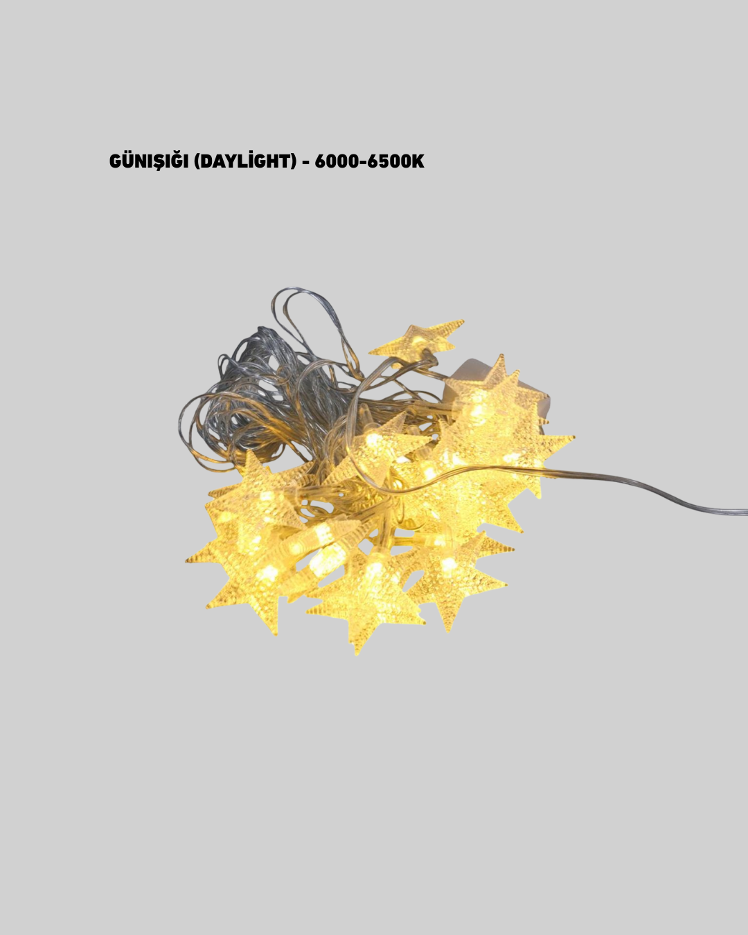 Dekoratif Yıldız Led Aydınlatma 20 Ledli 5 Metre Günışığı Yeni Nesil