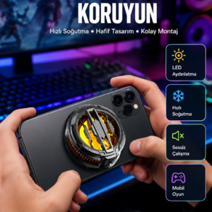 RGB Işıklı Sessiz Fanlı Telefon Soğutucu