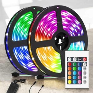 Yeni Nesil RGB Işıklı 10Metre Şerit Led Kumandalı Şarj Edilebilir
