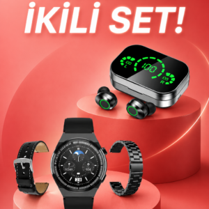 TWS Bluetooth Kulaklık ve Akıllı Saat Uyku Takibi Nabız Ölçer Uzun Pil Ömrü