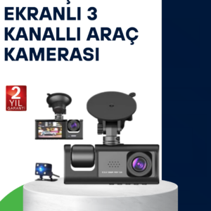 Üç Kameralı Araç Kamerası Full HD Gece Görüş  G-Sensör