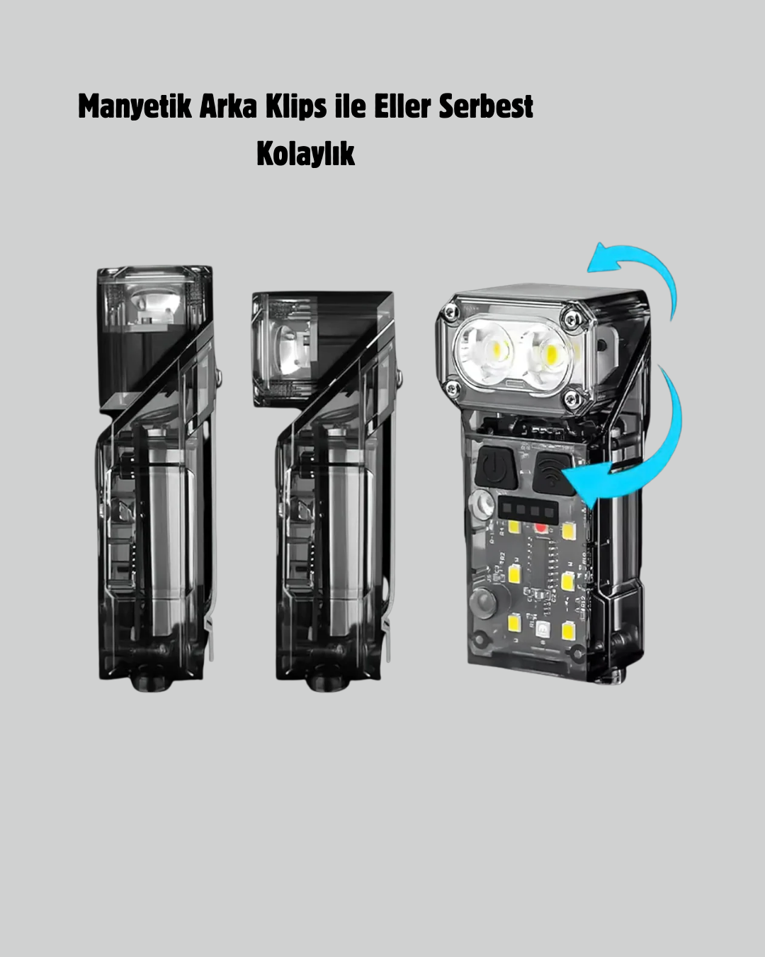 Sensörlü LED Kafa Feneri Şarj Edilebilir Manyetik Eller Serbest Yeni Nesil