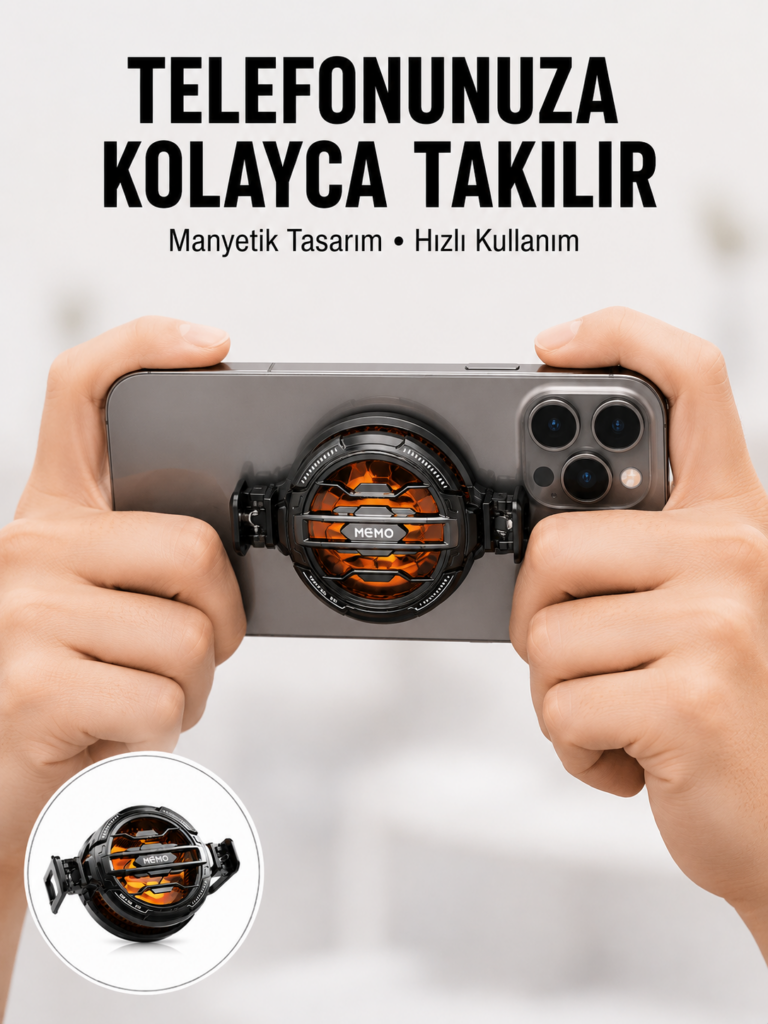 Telefon Soğutucu | LED Işık Efektli | Power Aparatlı | Sessiz ve Taşınabilir Model Yeni Nesil