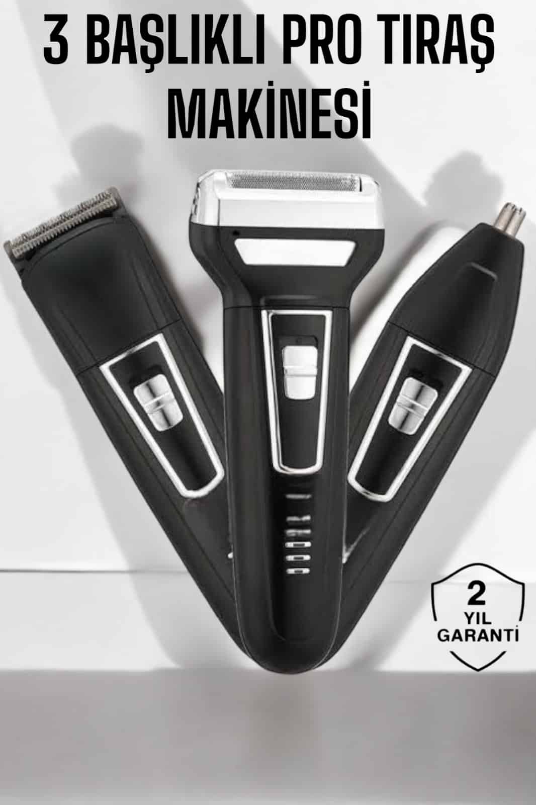 Profesyonel Tıraş Makinesi 3 Başlık ile