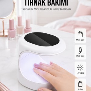 Kalıcı Oje Kurutucu Mini UV Işınlı Taşınabilir Hızlı ve Pratik Oje Kurutucu