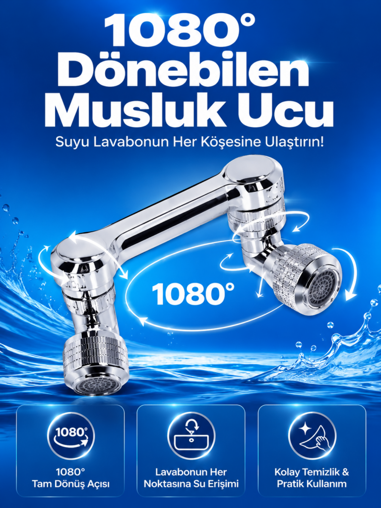 Döndürülebilir Musluk Mutfak Banyo Musluk Ucu Başlığı 4 Filtreli