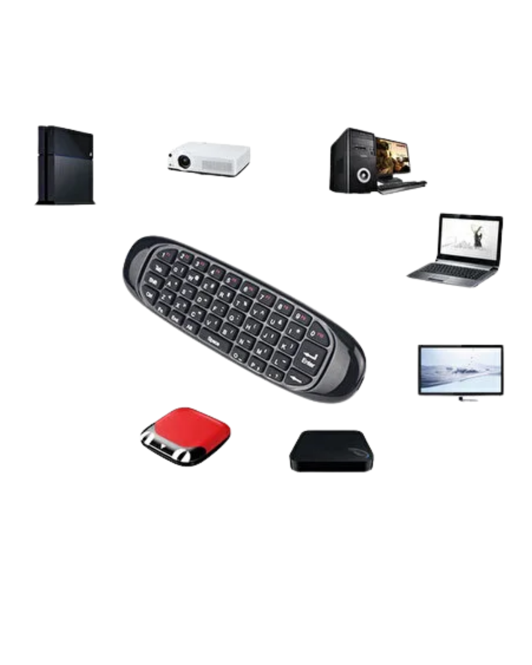 3’ü 1 Arada Kablosuz Hava Mouse Mini Klavye Kumanda Yeni Nesil