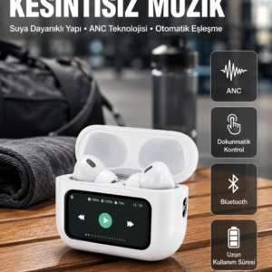 Otomatik Bağlantılı Bluetooth Kulaklık ANC Özellikli Su ve Ter Dayanıklı Yeni Nesil