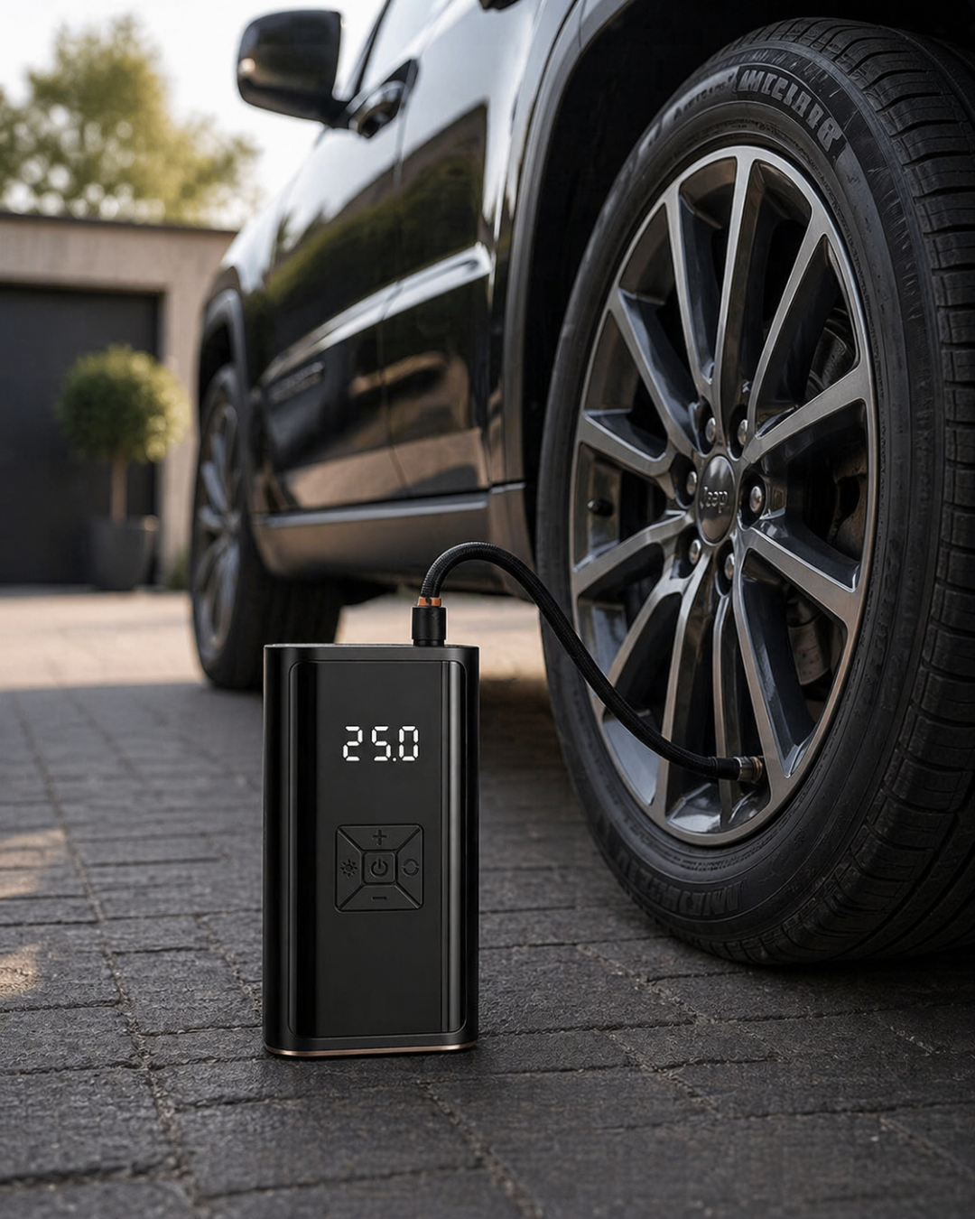 Dijital Lastik Pompası Kablosuz Hava Basma Cihazı Powerbank Destekli