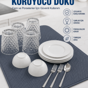 Su Emici Bulaşık Kurutma Matı Kaydırmaz ve Yumuşak Dokulu Kurutmalık