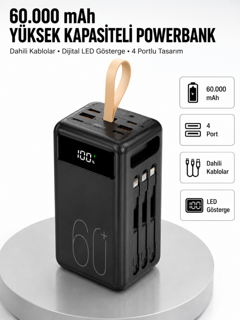Güvenlik Korumalı Hızlı Şarj Özellikli Powerbank Yeni Nesil