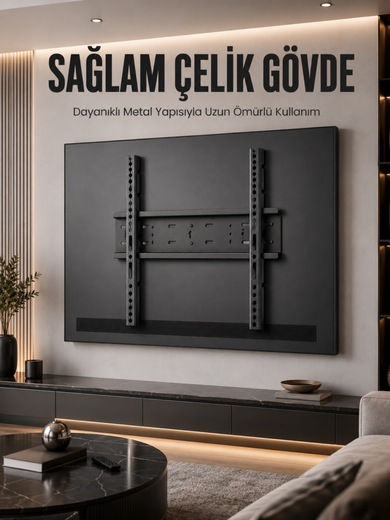 Büyük Ekran TV Duvar Askısı 50-95 İnç Dayanıklı Sabit Askı Aparatı Kolay Kurulum
