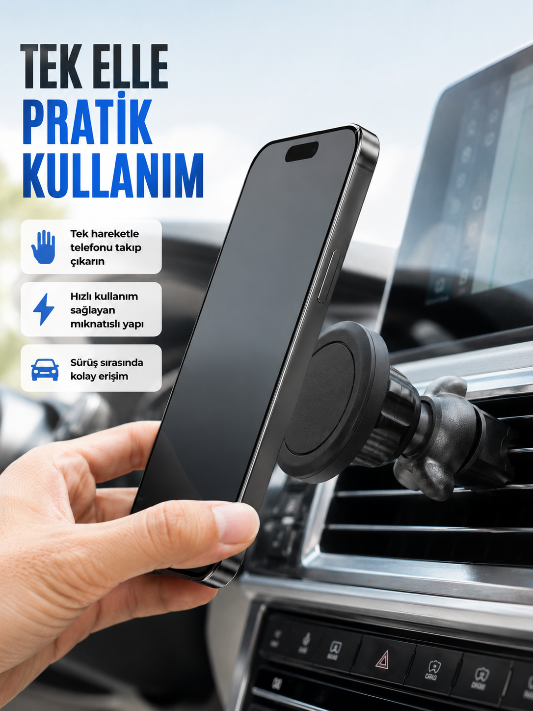 Güçlü Manyetik Araç İçi Telefon Tutucu Universal Telefon Standı