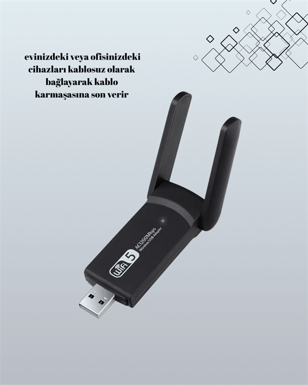 USB 3.0 Wireless Adaptör – 2.4GHz & 5GHz Destekli