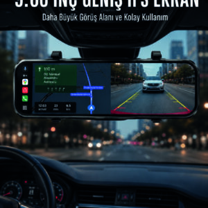 Araç İçi Ayna Carplay Dokunmatik Multimedya ve Kamera Kayıt Ekranı