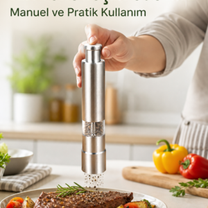 Orta Boy Kararbiber ve Tuz Öğütücü – Kolay Kullanım, Şık Tasarım Yeni Nesil