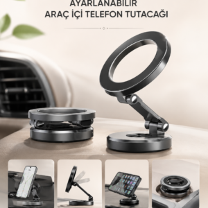 Araç İçi Telefon Tutacağı Manyetik Tasarım Ayarlanabilir