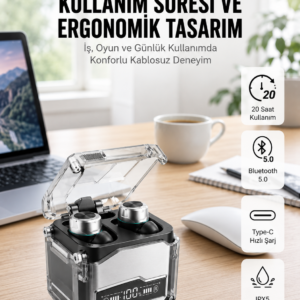 Bluetooth Kulaklık Dokunmatik Kontrol Tws kablosuz kulaklık Hi-fi Stereo
