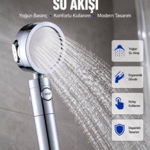 Masaj ve Yağmur Modlu Su Tasarruflu Duş Başlığı