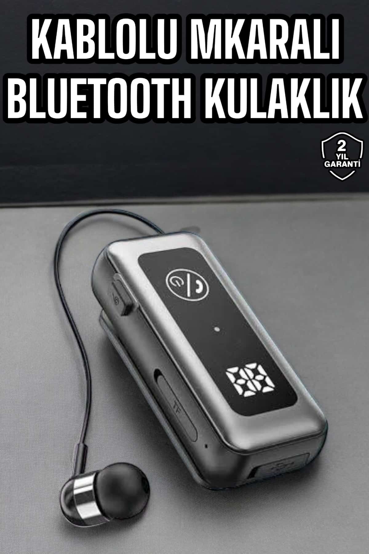 Mikrofonlu Kablolu Kulak İçi Stereo Bluetooth Kulaklık Dijital Göstergeli