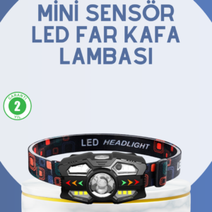 El Sensörlü LED Far Suya Dayanıklı Şarjlı Kafa Lambası