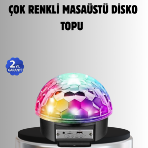 Bluetooth Kontrollü Masaüstü Disko Topu Işığı – Renkli LED Işık Gösterisi ve Uzaktan Kumanda