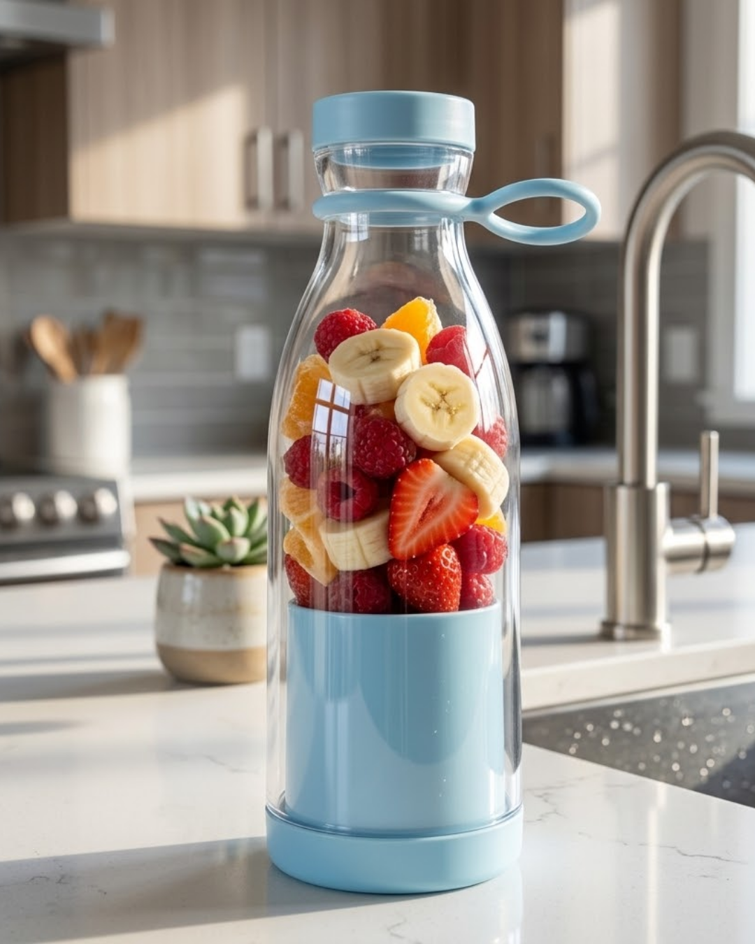 Mini Blender USB Şarjlı 380 ml Smoothie Hazırlayıcı Hafif ve Pratik Tasarım