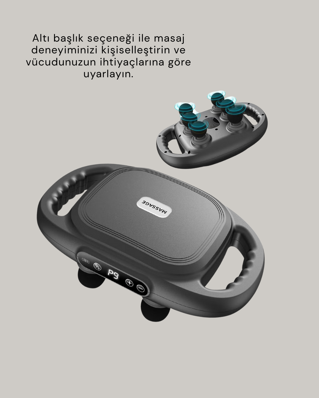 Fonksiyonlu Şarjlı Masaj Aleti 6 Başlık 2000 mAh Ergonomik Gövde Yeni Nesil