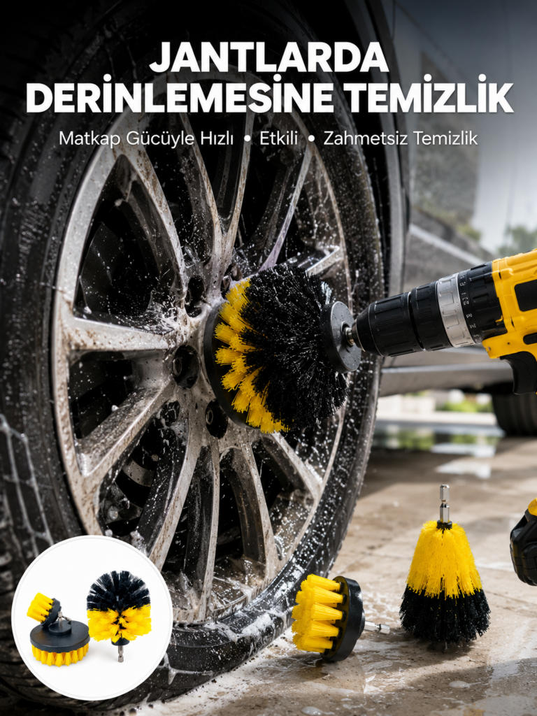 Derinlemesine Temizlik İçin Dayanıklı Kıllı Matkap Fırçası Başlığı