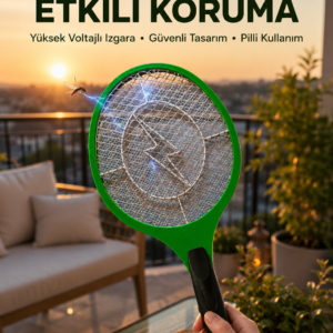 Hafif ve Ergonomik Elektronik Böcek Öldürücü – Güvenlik Koruması ile Pil Kontrollü