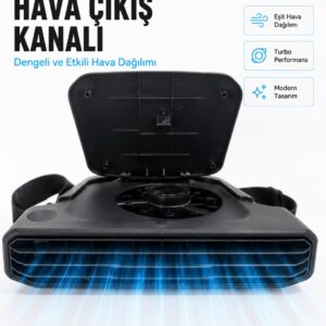 5 Kademeli Araç İçi Boyun Serinletme Fanı Güçlü Turbo Hava Akışlı USB Şarjlı