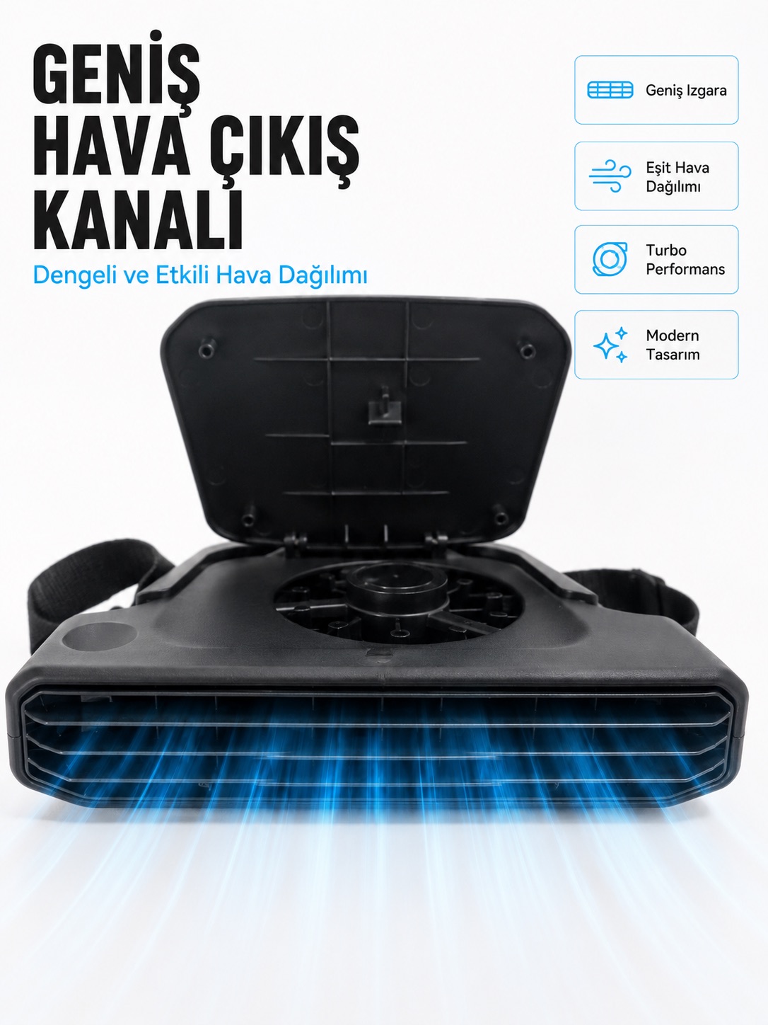 5 Kademeli Araç İçi Boyun Serinletme Fanı Güçlü Turbo Hava Akışlı USB Şarjlı