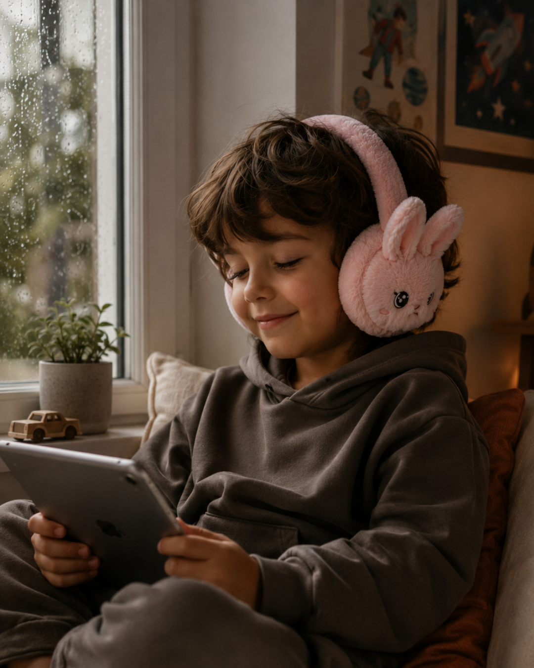 Bluetooth 5.3 Peluş Kulaklık Kablosuz Mikrofonlu TF Kart Girişli Model