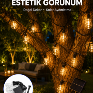 Solar Dekoratif LED Ampul Işık Bahçe Çit Balkon ve Veranda Süsleme Aydınlatması