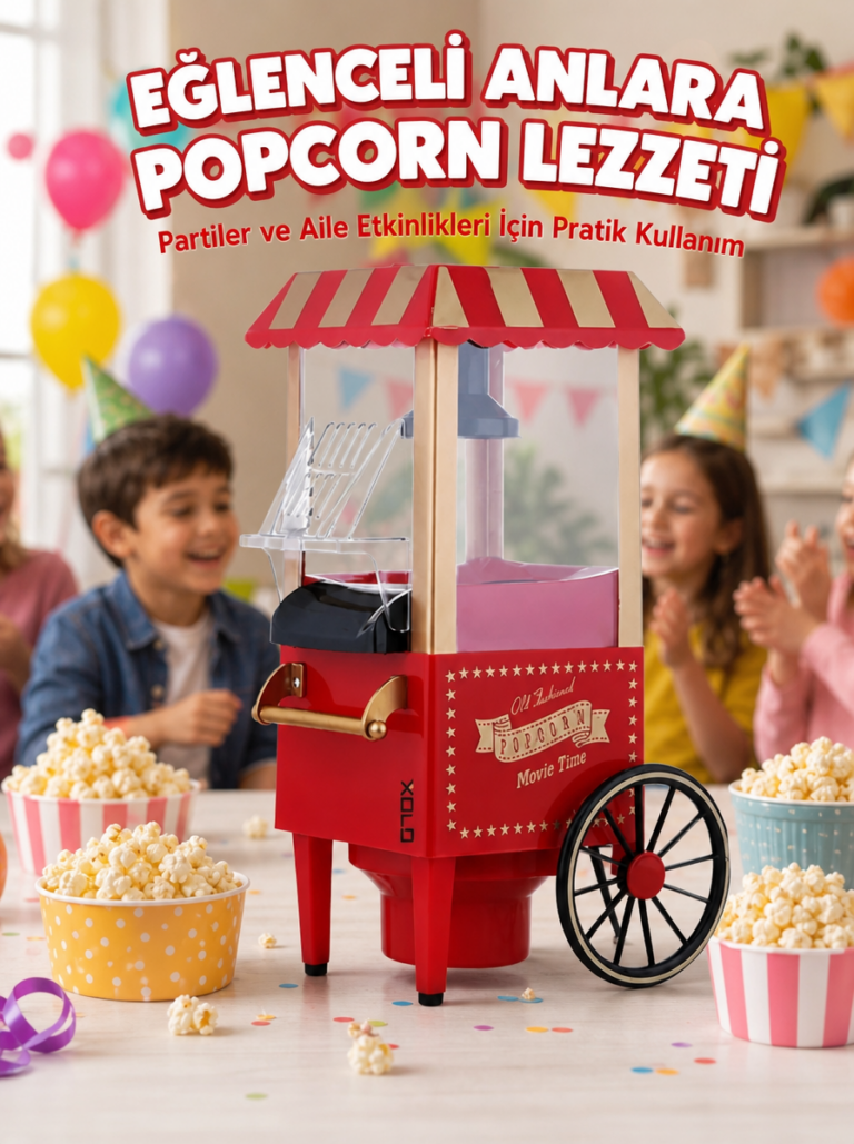 Sıcak Hava Teknolojili Yapışmaz Popcorn Makinesi