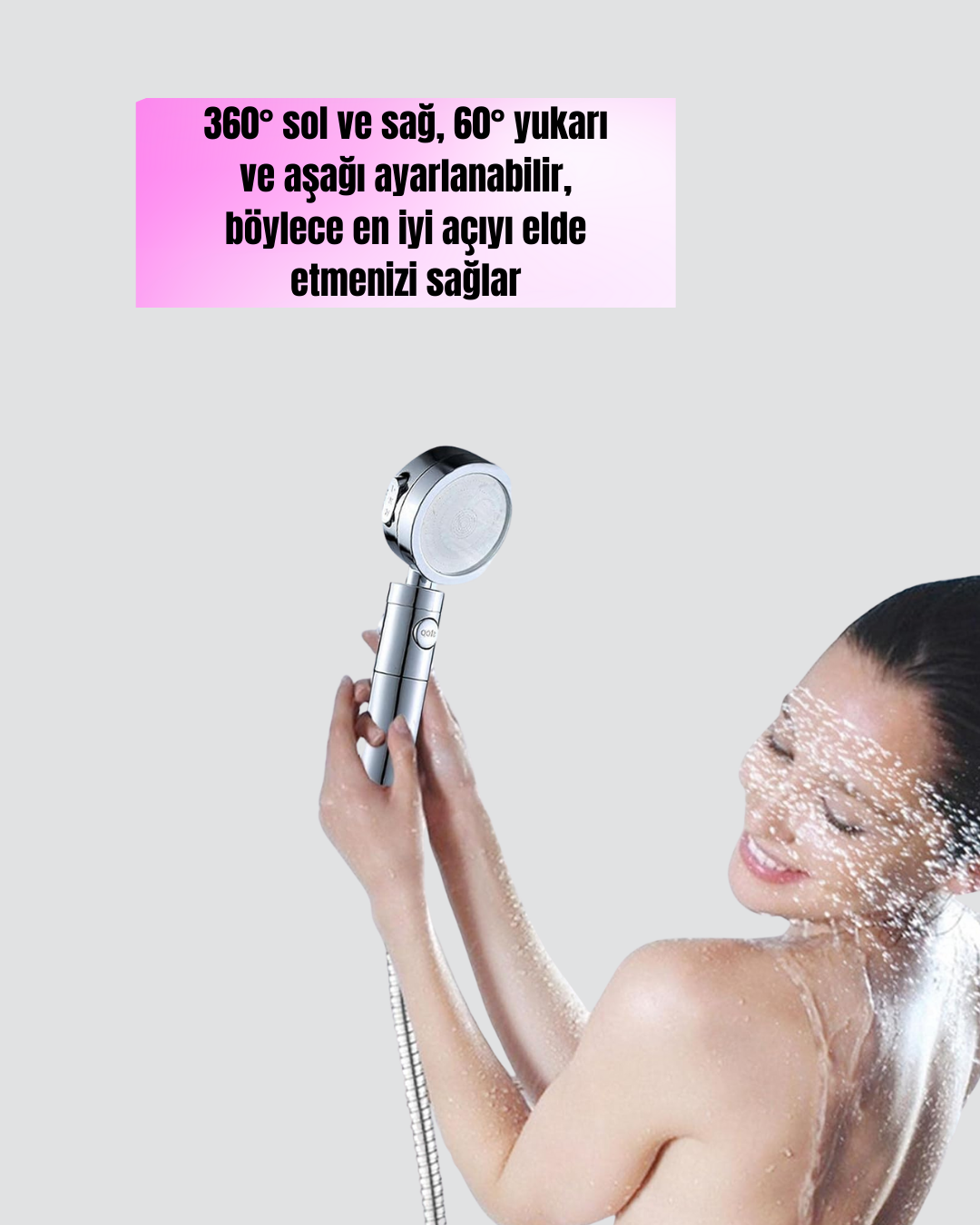Kolay Montajlı 3 Modlu Yüksek Basınç Duş Başlığı