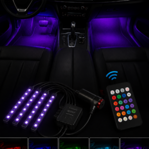 RGB Araç İçi Şerit LED Seti Müzik Kontrollü Ambiyans Aydınlatma