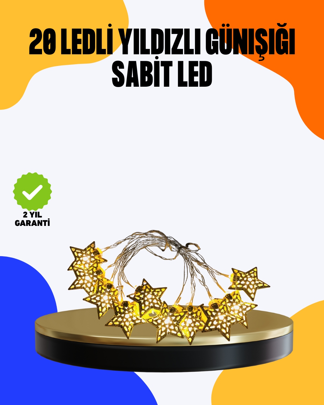 Yıldız Led Işık 5 Metre Dekoratif Aydınlatma Günışığı